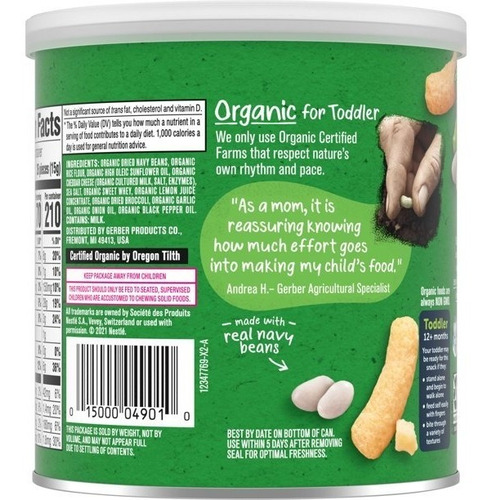 Gerber Lil Crunchies Organic Para Niños Sabor Brocoli-queso Sabor Cheddar Broccoli