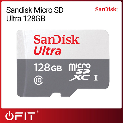 Memoria Micro Sd Ultra Sandisk 128gb Clase 10 Con Adaptador