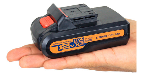 Parafusadeira E Furadeira Com Bateria 12v 10mm Sem Fio 127/220V Acompanha Maleta E Kit De Brocas Pró Euro