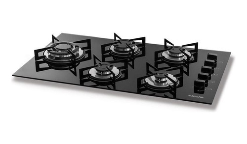 Cooktop 5 Bocas Vidro Preto À Gás Fg5535vp - Suggar