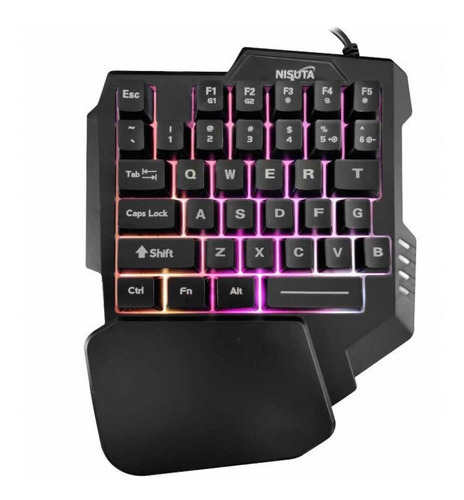 Teclado Gamer Rgb 35 Teclas Una Mano Macros Nisuta Ns-kbg35