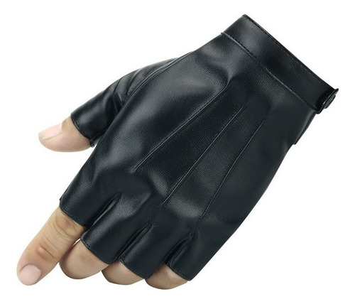 Nuevo 1 Par De Guantes De Medio Dedo De Cuero Pu For