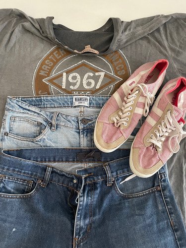 Lote Ropa Hombre 22 Prendas Importada Jeans Zapatos Camisas Azul