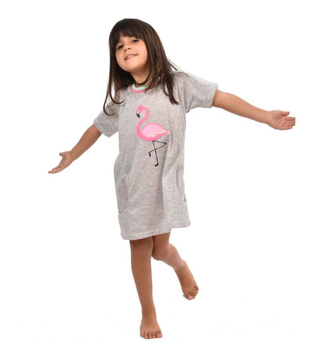 Imagem 6 de 6 de Pijama Confortável Camisola Feminina Mãe E Filha Flamingo