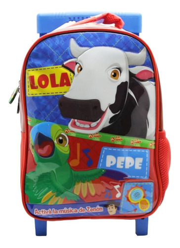 Mochila Escolar La Granja De Zenón Carro Sonido Lola Y Pepe