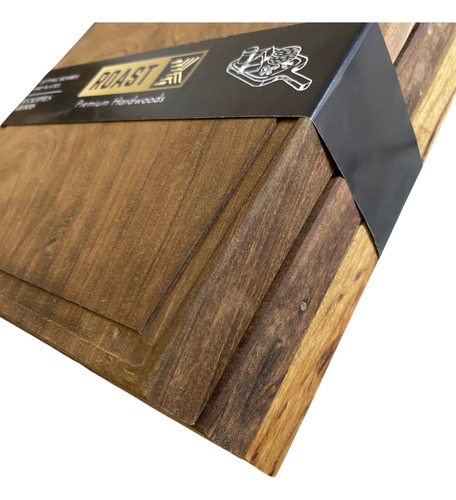 Platos Pack X12 Madera Dura Combo Asado Cocina Madera 22x22 Marrón Combo Maderas Duras
