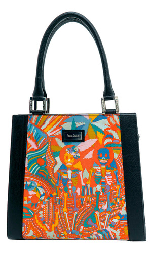 Bolsa Yaab Negro Viaje Al Mictlán Naranja Color Naranjabsynvm