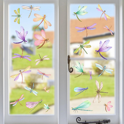 0 Pegatinas De Ventana Con Diseño De Libélula Para Armario