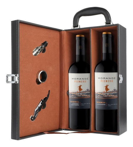 Estuche Ecocuero+2 Vinos Apaltagua Select Reserve+accesorios