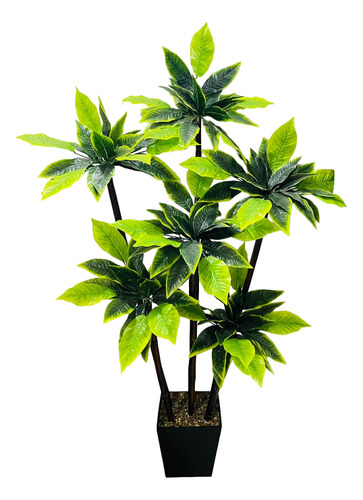 Planta Artificial Arbol De Hoja Grande Con Maceta De 1.70m