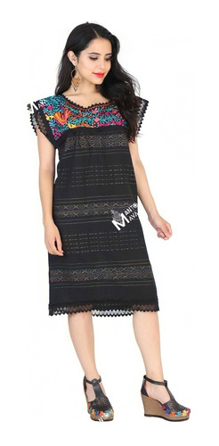 Vestido/ Bata Artesanal Mexicano Bordado A Mano  (paloma)