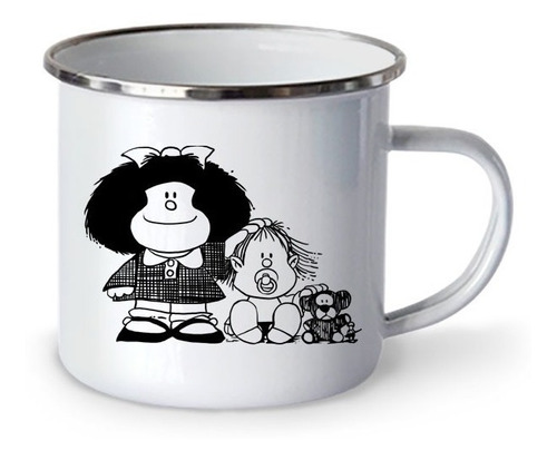 Taza Mafalda Hermanito Y Osito, Peltre (10oz=300ml)