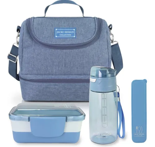 comprar Bolsa Térmica Lancheira Pote Marmita Garrafa Porta Talher Cor Azul