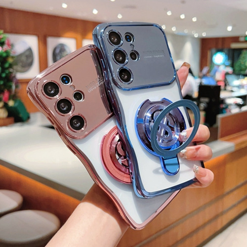 Funda Para Teléfono Samsung Galaxy S24 Plus/s24 Ultra/s25 Con Soporte, Rizada Y Ondulada, A Prueba De Golpes