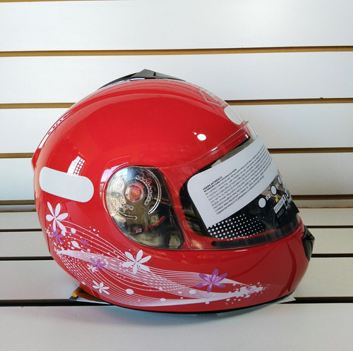 Capacete Moto Infantil Meninas Fly Fun Vermelho Tam. 56