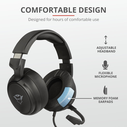 Imagem 4 de 7 de Headset Gaming Trust Gxt433 Pylo Mult Preto