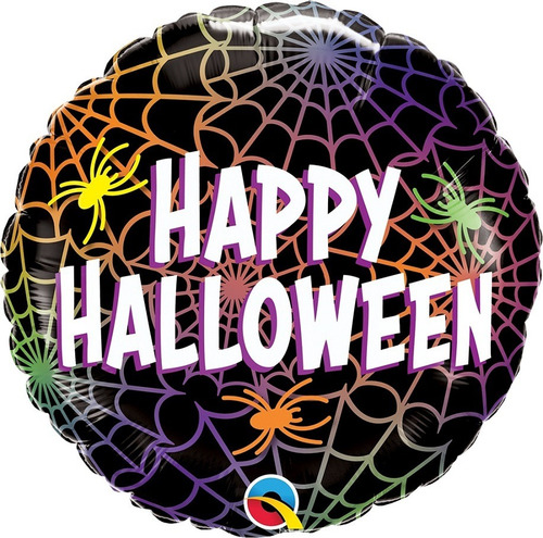Imagem 1 de 1 de Balão Halloween Teias E Aranhas 18 Polegadas Qualatex #14997