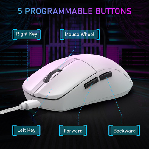 Mouse De Juego Liviano E-yooso, Mouse De Deportes 49g, De 5