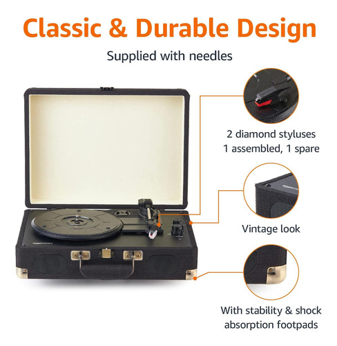Bases Portable Guader Turntable Player Con Altavoces Con Y 3