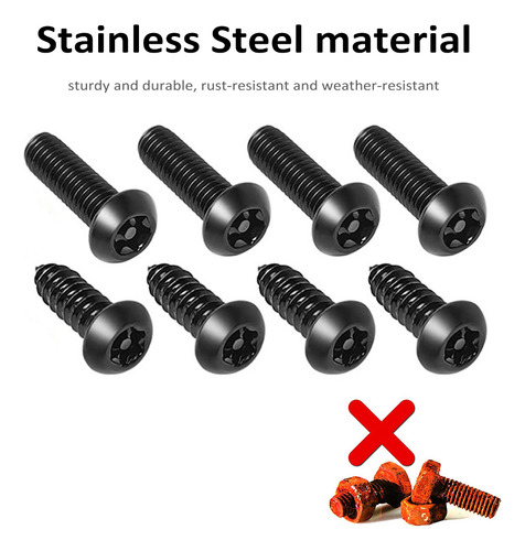 B Kit De Tornillos Antirrobo Para Placas De Matrícula De