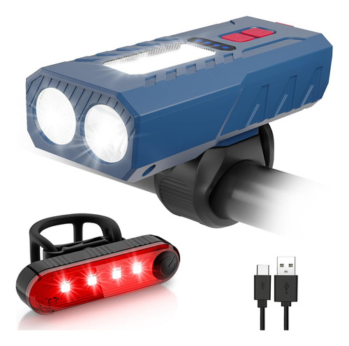Juego De Luces Bicicleta Recargables Por Usb, Faro Dela...
