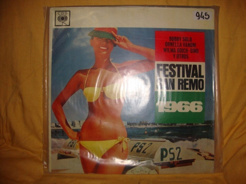 Vinilo Festival San Remo 1966 Bobby Solo Ornella Vanoni Cp1