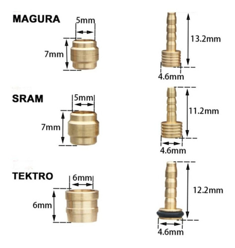 Imagen 2 de 6 de 2 Par De Oliva Para Frenos Bicicleta Hidráulicos Shimano Mtb