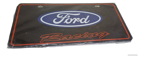 Placa Ahumada Negro Con Logo De  Ford Racing