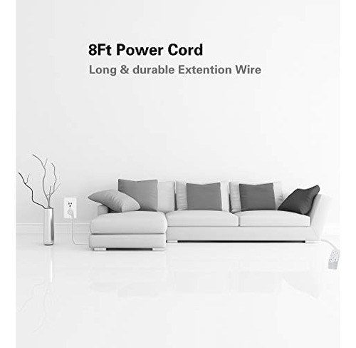 Cable De Extensión De Enchufe Plano De 8 Pies, Básico Para I
