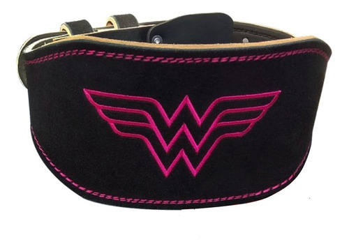 Cinturón Wonder Woman Cuero Para Pesas Bordado 5.5 PuLG