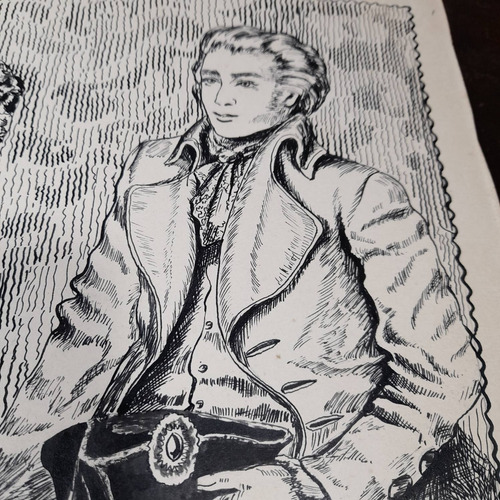 Imagem 3 de 7 de Pintura Desenho Bico De Pena Nanquim Datado 1953 Antigo
