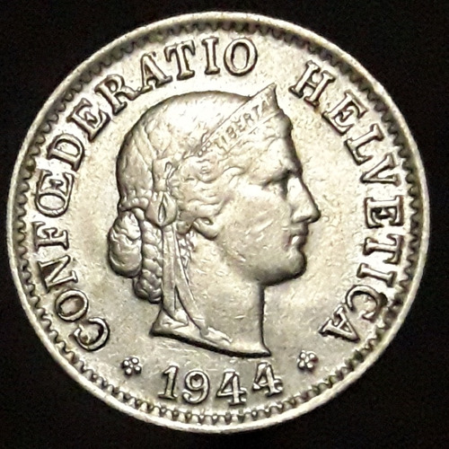 Moneda Suiza 5 Rappen 1944 