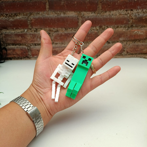 Llavero Minecraft La Pelicula, Creeper, Steve, Tnt, Skeleton Verde Creeper