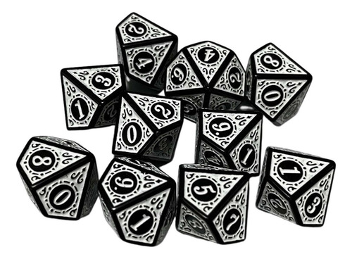 Juego De 10 Dados Poliédricos, Dados Acrílicos D10 Para