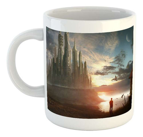 Taza Ceramica Mundos Fantasticos Torres Edificios