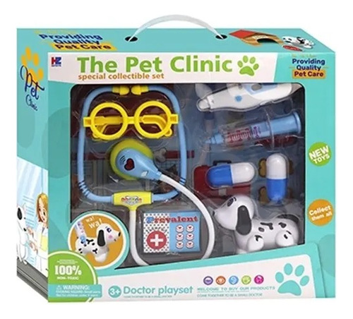 Set Doctor Veterinario Con Mascota Luz Sonido Completo Niños