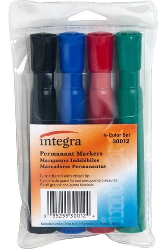 Paquete Marcador Plumon Integra 4 Piezas