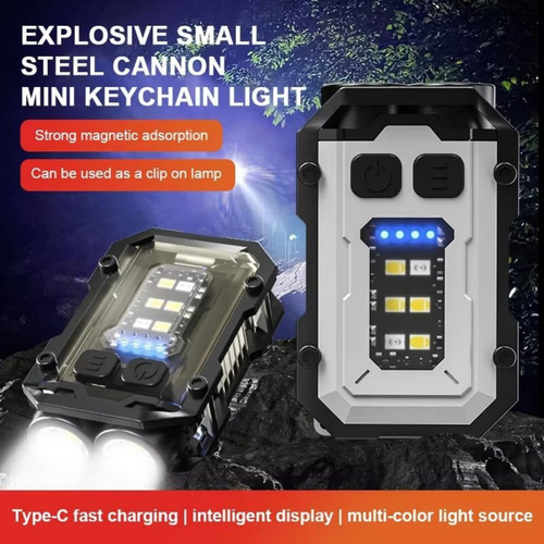 . Mini Llavero Linterna Con Clip Edc Aire Libre Usb