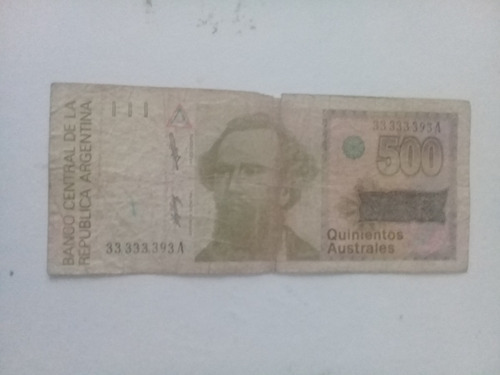 Billete 500 Australes Numeración Con Siete Números 3