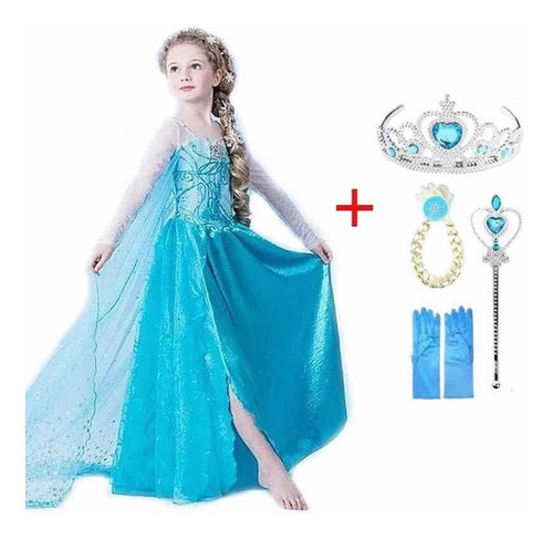 Disfraz Princesa Elsa Frozen Con Accesorios