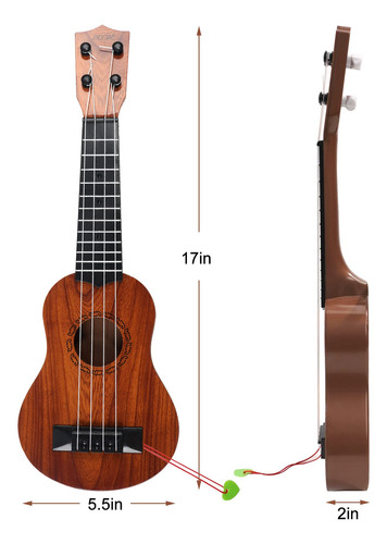 Guitarra Ukelele De 17 Pulgadas Para Niños 4 Cuerdas