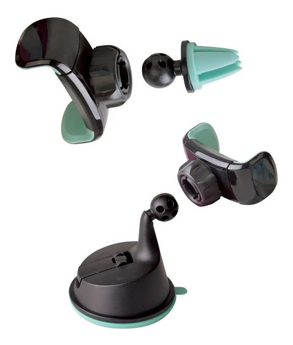 Imagen 2 de 4 de Soporte Celular Auto Tablero+ Vidrio Sopapa+ Ventilacion 2e1