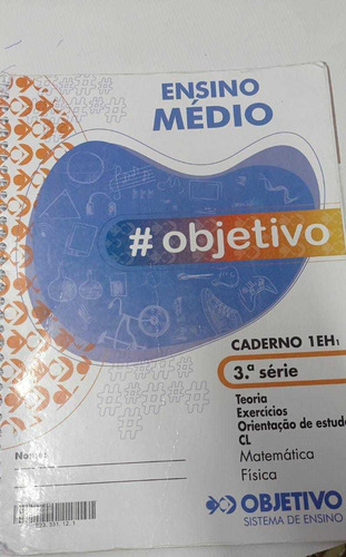 Kit 2 Cadernos Objetivo Ensino Médio 3a Serie Caderno 1eh1 E Caderno 1eh2 (Usado)