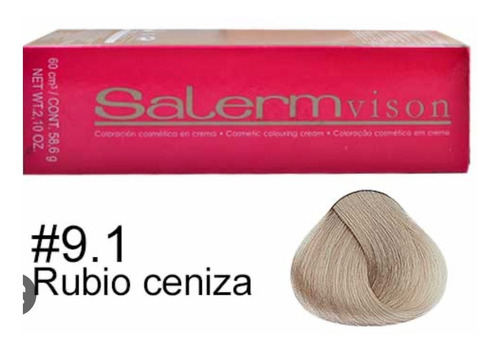 Tinte Salerm 9.1 Rubio Extra Claro Cenizo 60ml Con Su Agua