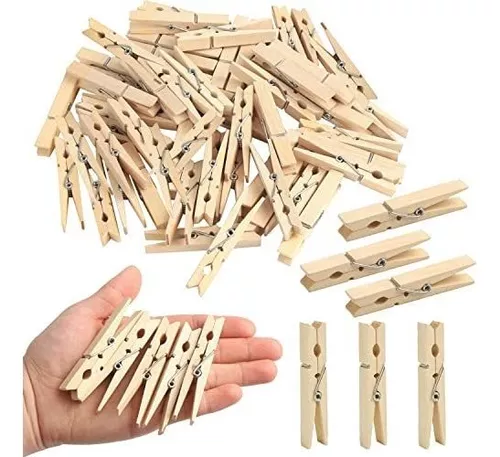  2.87'' Clothes Pins Wooden Colored Clothespins, 50pcs