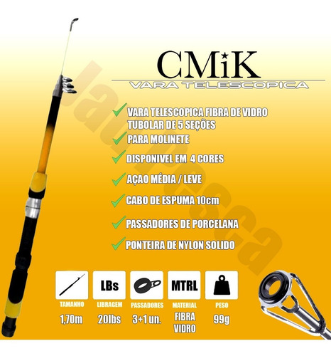 Imagem 5 de 6 de Vara De Pesca 20lbs Completa Com Molinete Sol Linha Barato