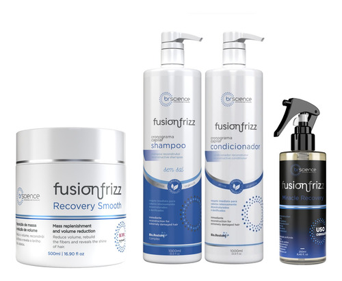 Fusion Frizz Shampoo E Cond + Miracle Recovery + Rec Smooth