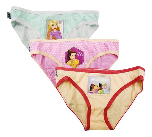 Pack X 3 Bombachas Infantiles Princesas Disney Talle 2/7