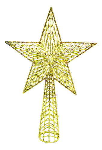 Enfeite Estrela Aramada 27cm Decoração De Árvore Natal Festa Cor Ouro