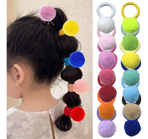 Cintas Para El Pelo Con Pompones Y Esponjosos Soportes Para